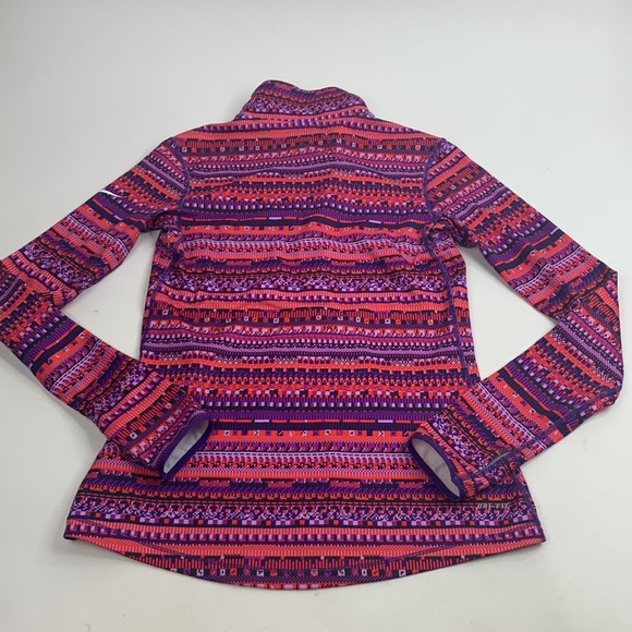 Nike Pro Half Zip Pullover Top Shirt Size Medium Pink Purple Design Compression - Picture 2 of 11